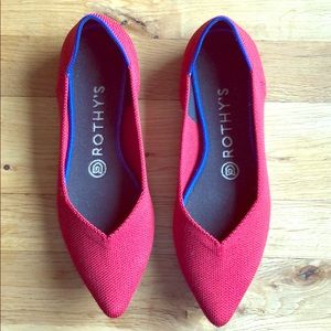 LIKE NEW • ROTHY’S • Pointed Toe Flat • Chili Red
